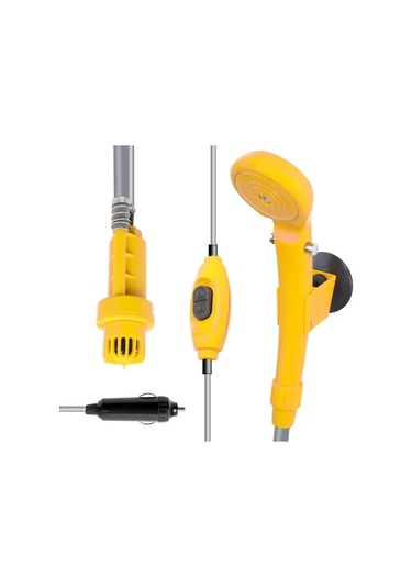 Sarı-12v Elektrikli Su Pompası Araba Oto Yıkama Kamp Yürüyüş Seyahat Açık Duş Seti