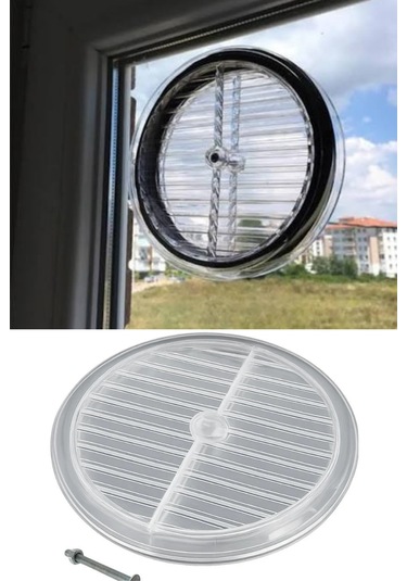 Doğalgaz Kombi Havalandırma Yuvarlak Mutfak Cam Menfezi Şeffaf 18 Cm Hava Akış Kanalı Güvenlik