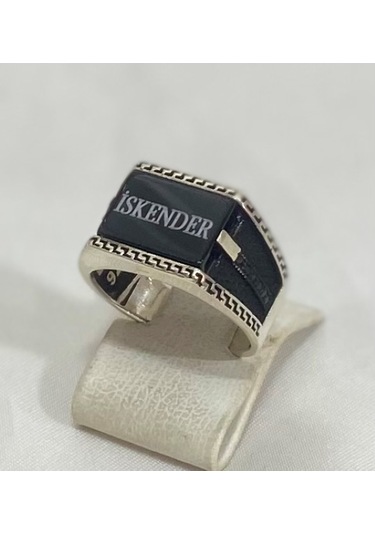 Kişiye Özel İsimli Gümüş Erkek Yüzük F1806 Gümüş