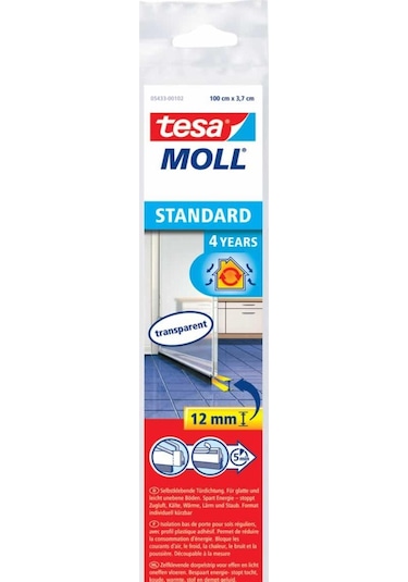 Tesamoll Kapı Altı Hava Akımı Önleyici Fırça, Standart , Şeffaf, 1m X 37mm Diğer