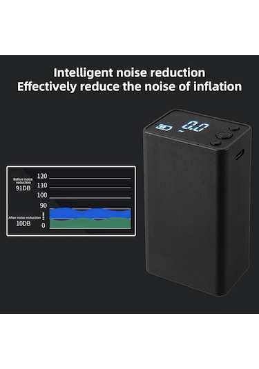 Geeksen Spor Topları İçin Elektrikli Hızlı Şişirici - Siyah - 0-18psi Basınç - 2000mah Pil