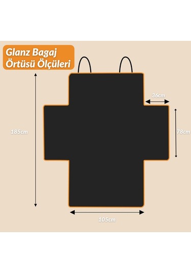 Glanz Araba Bagaj Koruma Örtüsü Suya Dayanıklı Kolay Temizlenebilir Oto Araç Bagaj Örtü 185 105 Cm