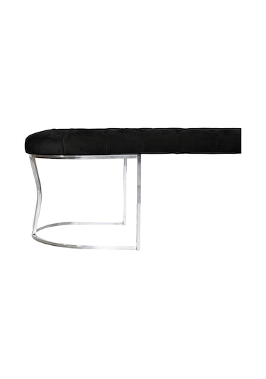 VİEGO SILVER SİYAH -Kapitoneli Model Puf&Bench&Koltuk-Oturak-Uzun Makyaj Puff-Yatak Odası Ucu&Önü