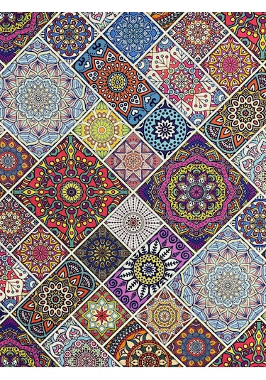 Enesar Home Patchwork Desen Dijital Baski Döşemelik Kumaş 100 x 140 cm