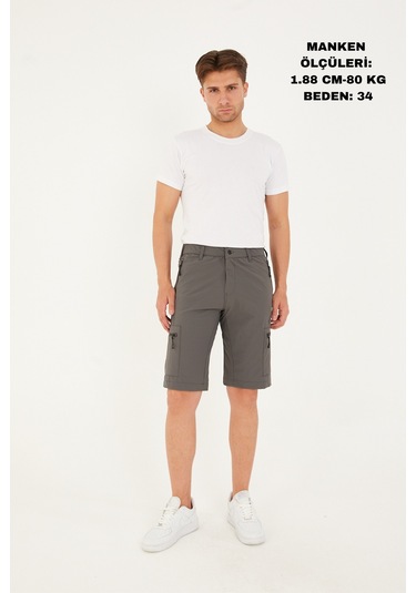 Camp Scoutland Camp715 Outdoor Tactical Su İticili Yazlık Erkek Taktik Şort Gri