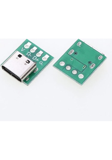 2 Adet Usb Type C 4 Pin Dıp Çevirici 2.54 Mm Type C Adaptör Pcb Rodevino