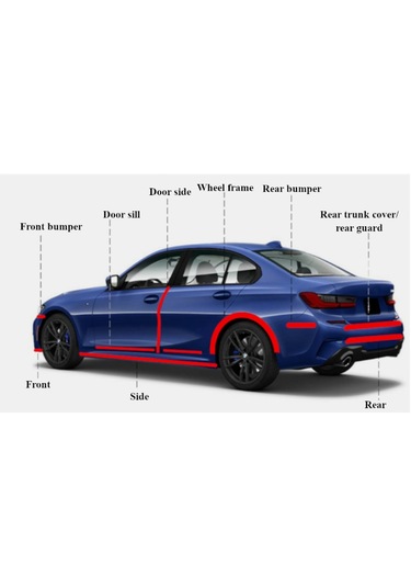 5D Tampon Bagaj Kapı Eşiği Koruyucu Şerit Bant Gümüş Piano Black