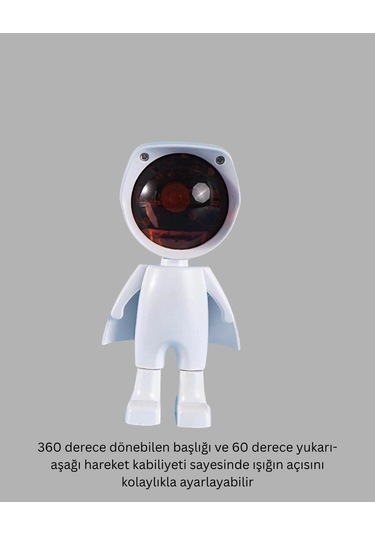 Bfs Astronot Tasarımlı Gün Batımı Efektli Şarjlı Led Lamba Çok Renkli