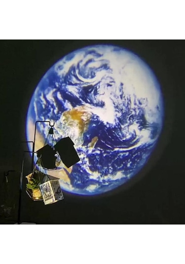 Jms Ay Galaxy Projeksiyon Lambası Yaratıcı Atmosfer Gece Işığı Lambası 16 Kart Sayfaları Çok Renkli