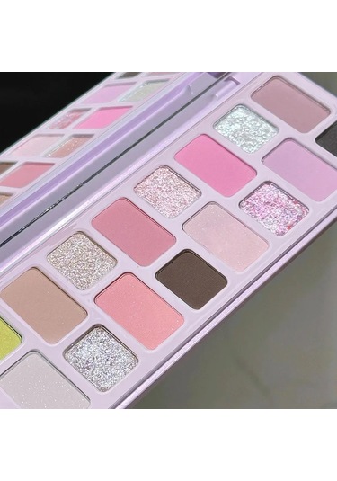 16 Renkli Glitter Pembe Göz Farı Dumanlı Pırıltılı Mavi Yeşil Sedefli Elmas 03 01