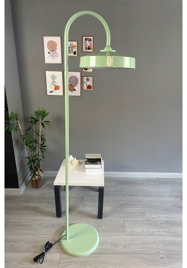 Mint Lambader Modern Dekoratif Metal Oturma Odası Çalışma Odası Zemin Lambası 6976 Yeşil