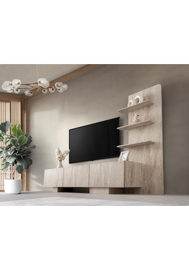 Traverten Mdf Tv Ünitesi Mermer