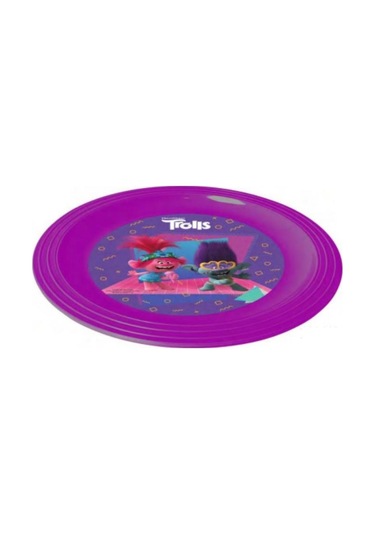 Flosoft Lisanslı Trolls Çocuk Kahvaltı Seti, Trolls Desenli Kase Tabak Bardak 3 Lü Yemek Seti