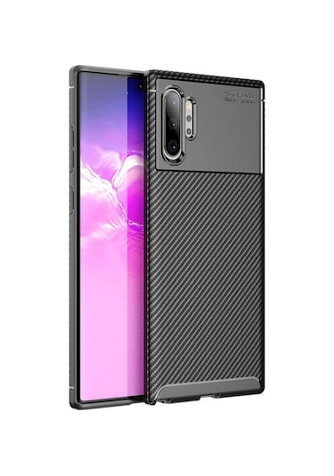 Samsung Galaxy Uyumlu Note 10 Plus Karbon Görünüm Negro Silikon Kilif 545333738
