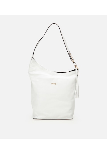 Hotiç Kadın Deri Beyaz Asimetrik Yumuşak Dokulu Omuz Çantası 03cah309160a900 Beyaz