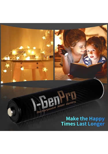 I-Gen Pro P101 2 Adet AA 2950 mAh Şarj Edilebilir Kalem Pil 1.2V Ni-MH Şarjlı Pil