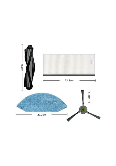 Deebot Ozmo U2/dgn22 Elektrikli Süpürge Yedek Parçası İçin Ana Yan Fırça Hepa Filtre Paspas Bezi Değişimi