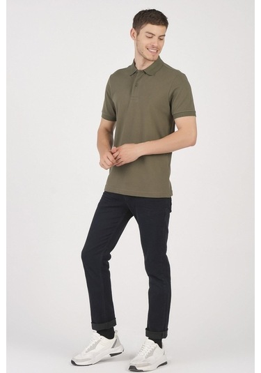 Classıc Pamuk Regular Comfort Erkek Polo Yaka Tişört Haki