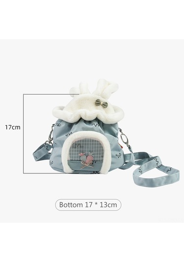 Samdoo Kuru Tavşan, Hamster İçin Yumuşak Taşıma Çantası - Elini Serbest Bırakır, Özel Alan Sağlar Mavi-yesil