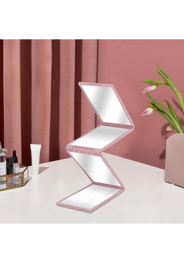 Suntek Kendi Saç Kesim Aynası Kompakt Katlanır Ayna Pembe Pembe