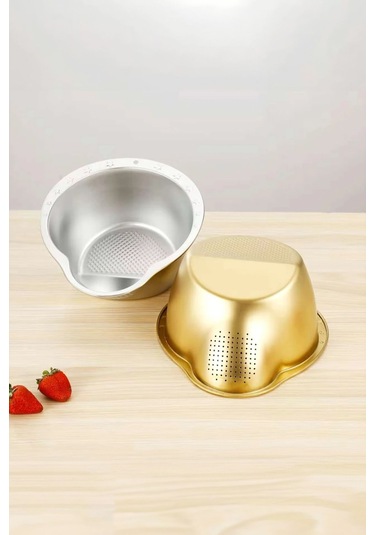 Çok Amaçlı Pirinç Meyve Makarna Sebze Süzgeci Paslanmaz Çelik Süzgeç Gümüş Gümüş