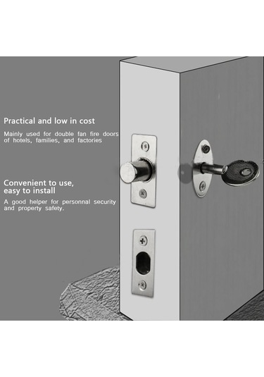 Geeroyoo Oda Kapısı Güvenlik Kilitleri: Çift Kanatlı Yangın Kapıları İçin Çelikten Yapılmış, Kolay Kurulumlu, Otel/aile/fabrika Kullanıma Uygun