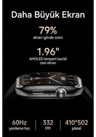 Qcy GS2 Ipx7 1.96" Amoled Hd Always-on Display Sesli Görüşme Akıllı Saat (Distribütör Garantili) Qcy GS2 Ipx7 1.96" Amoled Hd Always-on Display Sesli Görüşme Akıllı Saat (Distribütör Garantili)