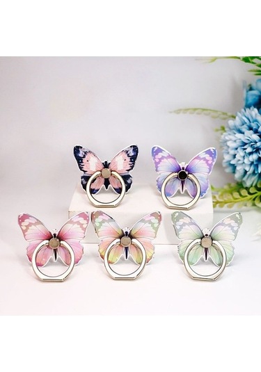 Wisdomselect 17 Lüks Evrensel Güzel Kelebek Cep Telefonu Kolu Tutucu Uygun Cep Telefonu Zil Tutucu Cep Telefonu Tutucu Soket Renkli Direksiyon Ztx6d8