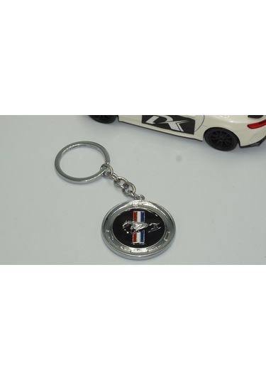 Dk Mustang Gt Logo Krom Metal Çift Yön Anahtarlık