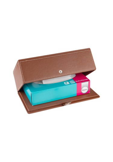 2k Suni Deri Peçetelik Mendil Kutusu 13 24 6 Cm. Taba Diğer