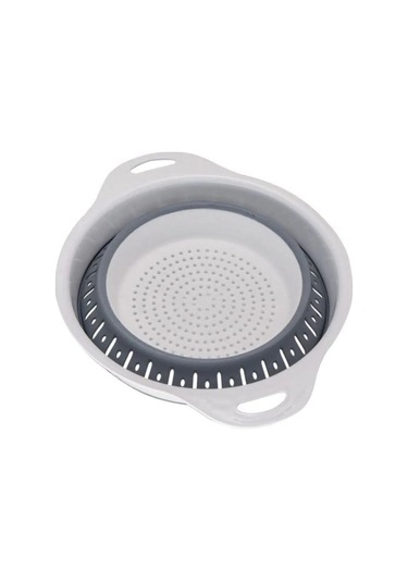 Süzgeç Katlanır Süzgeç Sebze Süzgeci Katlanabilir Süzgeç Yuvarlak Silikon Bpa Free Beyaz Gri