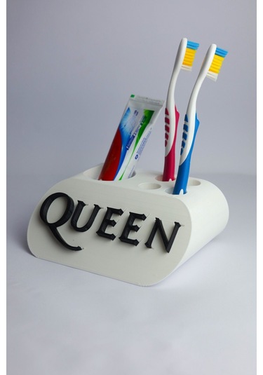 Queen - Dekoratif Diş Fırçalık Beyaz