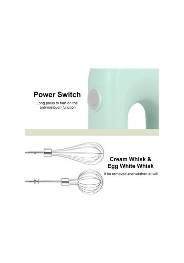 Springsun Kablosuz 4 Hızlı Dikey Mikser - Çırpma, Köpürtme Ve Karıştırma İçin Pratik El Mikseri Beyaz
