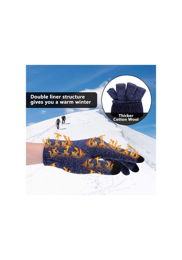 Siyah Beyaz Kış Eldivenleri, Kış Eldivenleri Sıcak Dokunmatik Ekranlı Değil