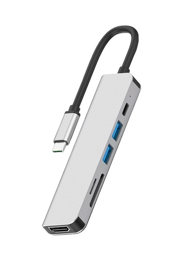 Reedark 6'lı Usb3.0 4k Yüksek Çözünürlük Dp/tf/sd Kart Okuyuculu Type-c Docking İstasyonu Taşınabilir Laptop Genişletme Hub