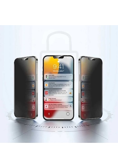 Apple iPhone 15 Pro Uyumlu Hayalet Zore Ekran Koruyucu Davin Privacy Seramik Filmi