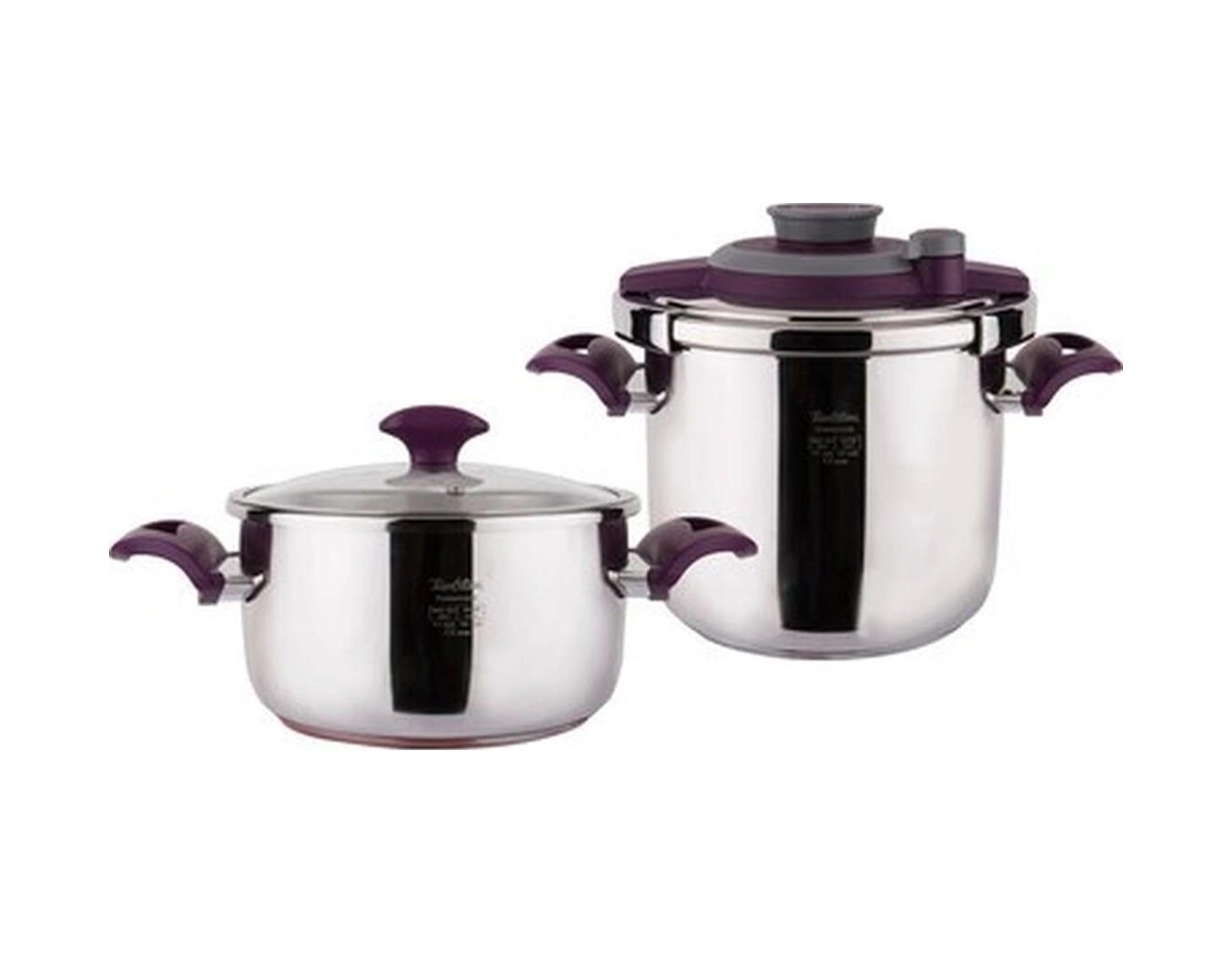 Tantitoni Powercook Mor Düdüklü Tencere Seti 4+7 Lt Bakır - Siyah