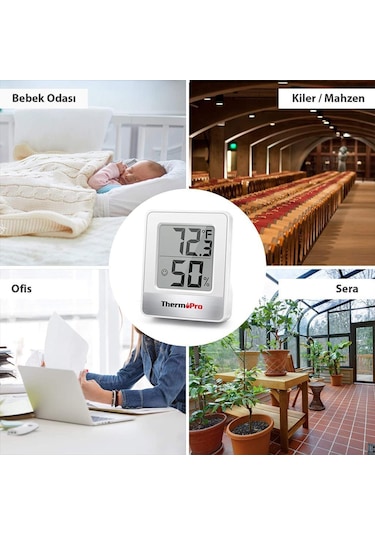 ThermoPro TP49W Mini İç Mekan Dijital Sıcaklık ve Nem Ölçer Termometre - T08648