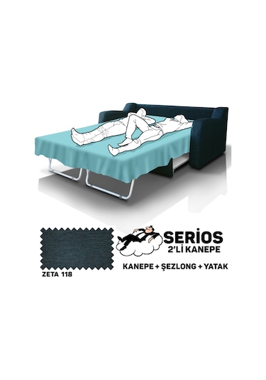 Serios Şezlonglu Yataklı Kanepe - Zeta 118