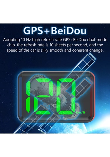 Jeehugo X1 Gps Mph Hız Gösterici - Yeşil Ekran, Usb İle Hızlı Kurulum, 3 İnç Hd Büyük Ekran