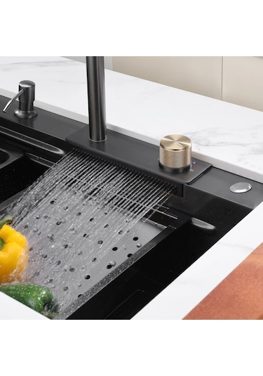 Krome Teknolojik Akıllı Eviye Seti Kombine Basic Nano Siyah Krm1010-Bl