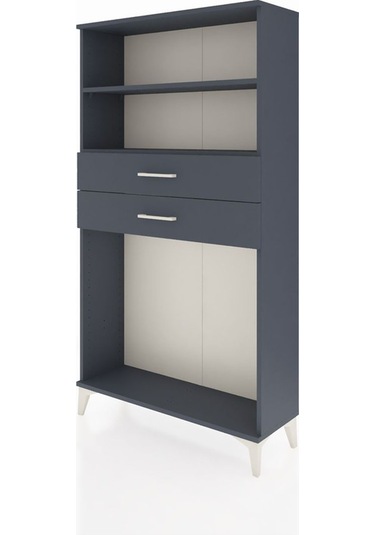 Arges Dolap 2 Raflı 2 Çekmeceli 88x30x163 Antrasit-antrasit Antrasit