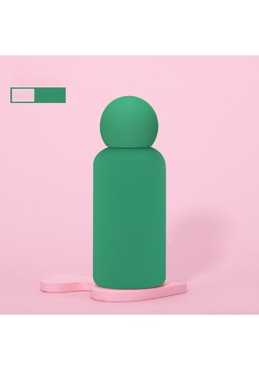 316 Paslanmaz Çelik Termos Bardak 350ml Yaratıcı Sevimli Çocuk Açık Hava Sporları Su Bardağı Yeşil