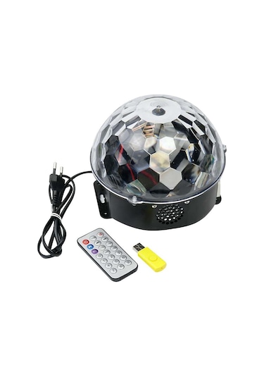 Ayt Ledx Gm-0803b Sihirli Led Dönen Disko Topu Hoparlör Kablosuz Usb Mp3 Bluetooth Kumandalı 360 Derece Gece Lambası