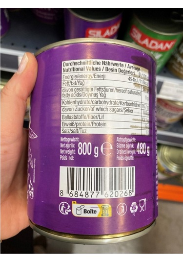 Haşlanmış Barbunya 800 Gr Süzme 480 Gr - Katkısız Ve Pratik