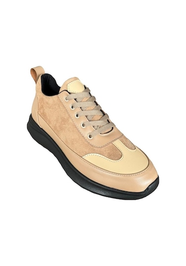 Bağcıklı Kadın Spor Sneaker Ayakkabı Bej-bej Bej