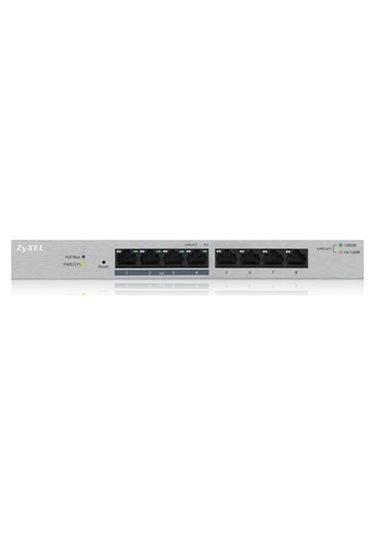 ZYXEL GS1200-8HPV2 8 PORT (4x10/100/1000+4x10/100/1000 POE) WEB YÖNETİLEBİLİR POE SWITCH (60 WATT)