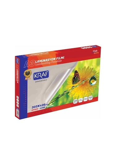 Kraf Laminasyon Filmi 125 Mikron A3 100'lü Paket