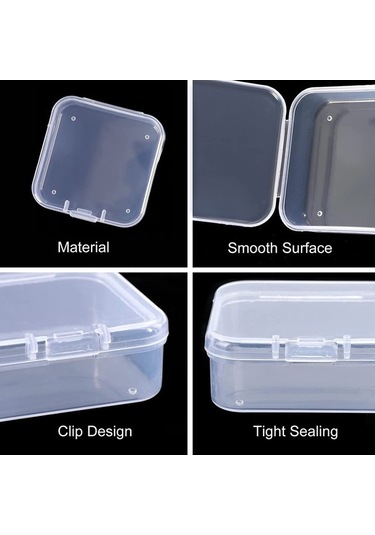 Dancemonkey 40 Adet Şeffaf Boncuk Kutusu, Menteşeli Kapaklı, Elmas Boncuk İçin Altın Renk Altın