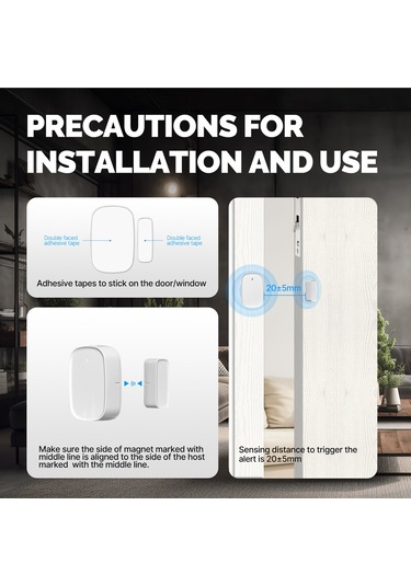 Suofeng Tuya Zigbee Akıllı Kapı/pencere Sensörü, Ev Güvenliği Alarm Sistemi, Uzaktan Kontrol, Google Uyumlu